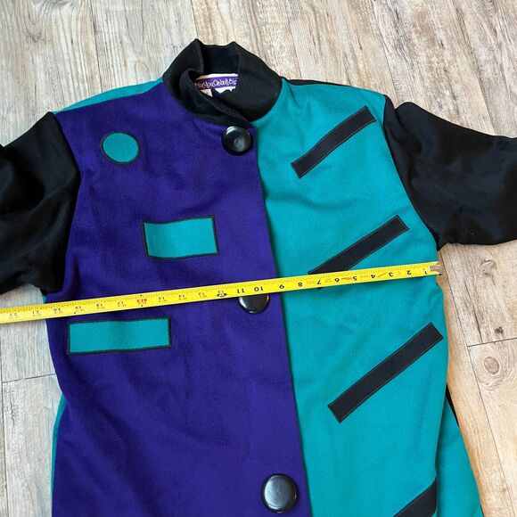 Vintage 80s Wool Coat Werable Art Marylou Ozbolt Storer Fibrearts Seatle P/Small - Picture 7 of 12